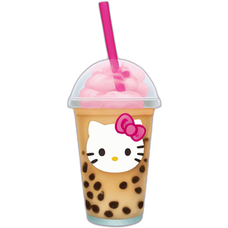 Bubble tea hello kitty emoji