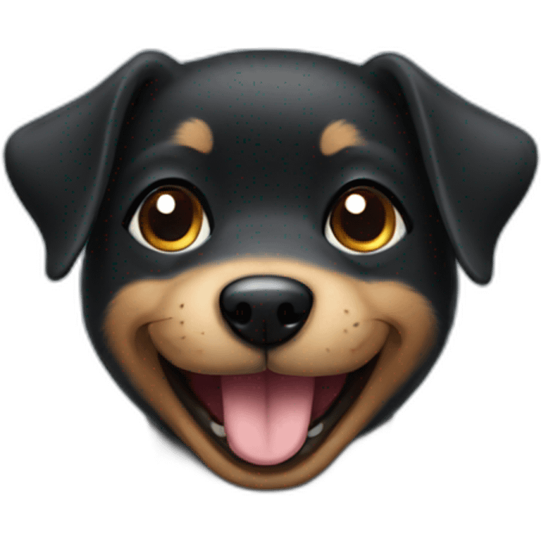 small-black-dog-smilling emoji