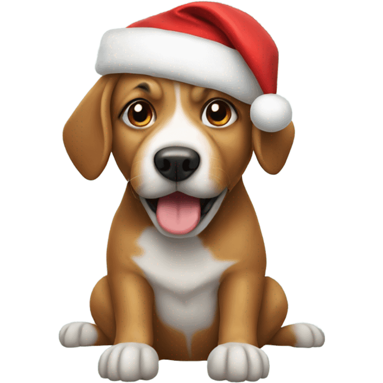 Dog with Santa hat emoji