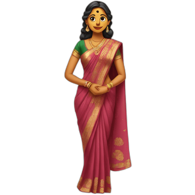 Indian women in drape saree emoji