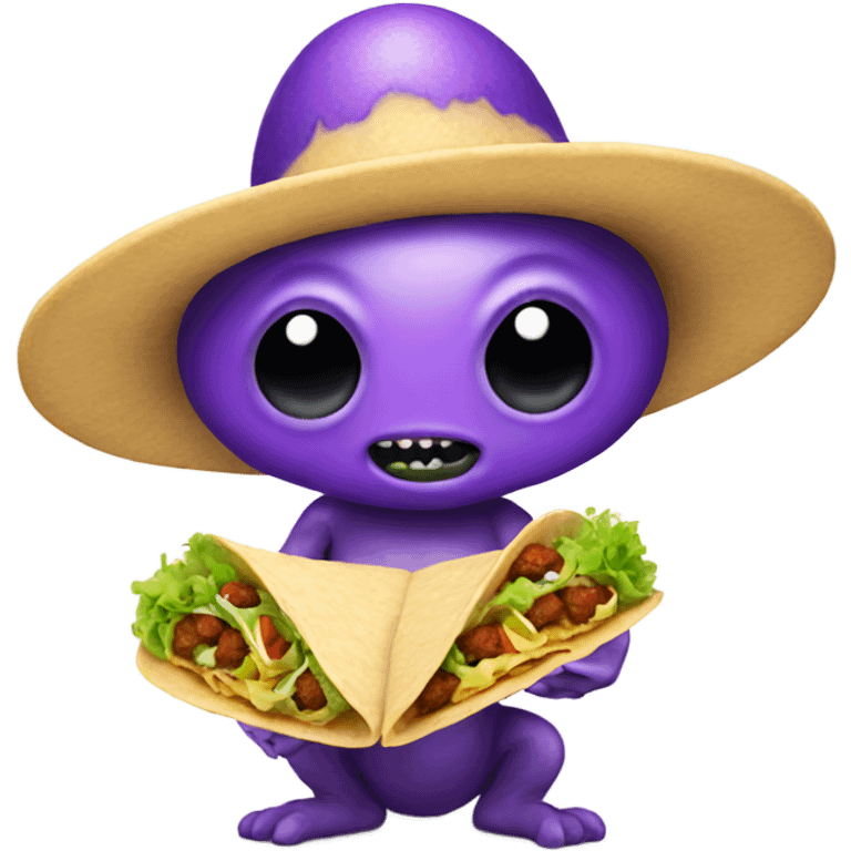 Purple alien with tacos  emoji