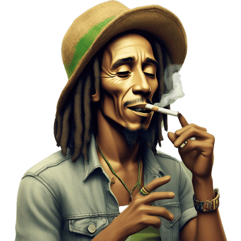 Bob Marley smoking a joint emoji