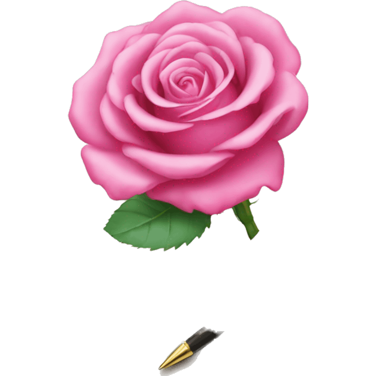 Pink rose thank you card emoji