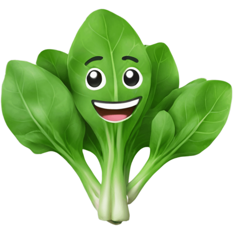 Happy arugula with hands emoji