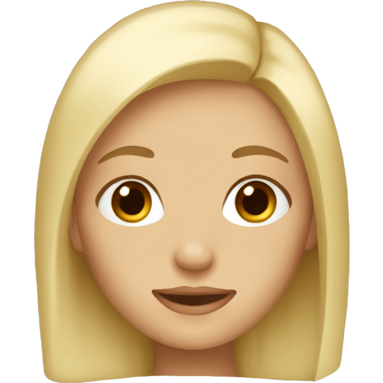 Girl with blonde hair and brown eyes  emoji