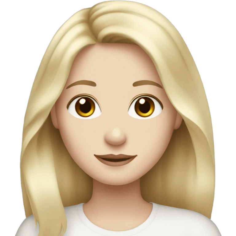 Pale skin, hazel eyes, blonde hair with brown roots emoji