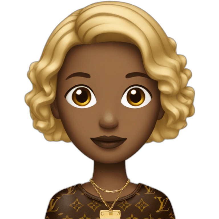 girl with louis vuitton clothing emoji