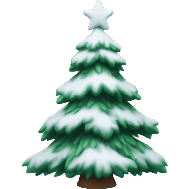 A cozy Christmas tree with snow in it  emoji