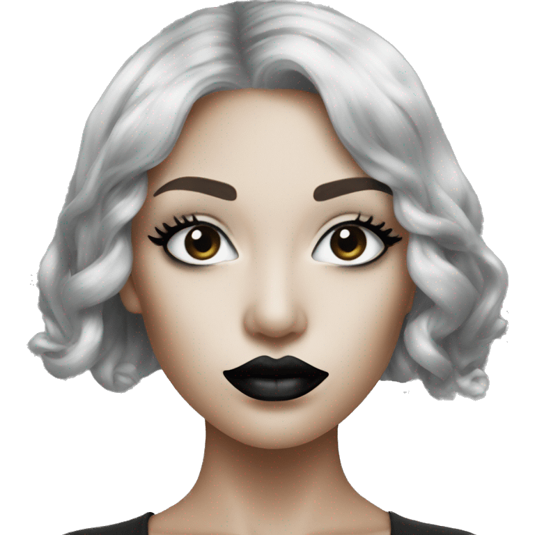 black lipstick silver emoji