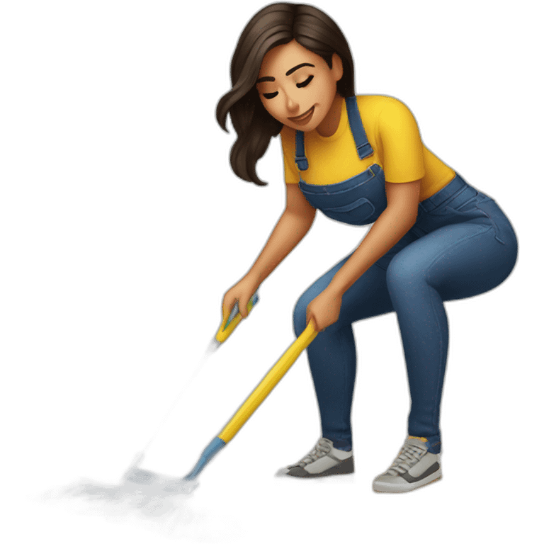 Anitta mopping floor emoji