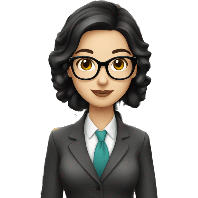 white girl librarian beautiful black hair emoji