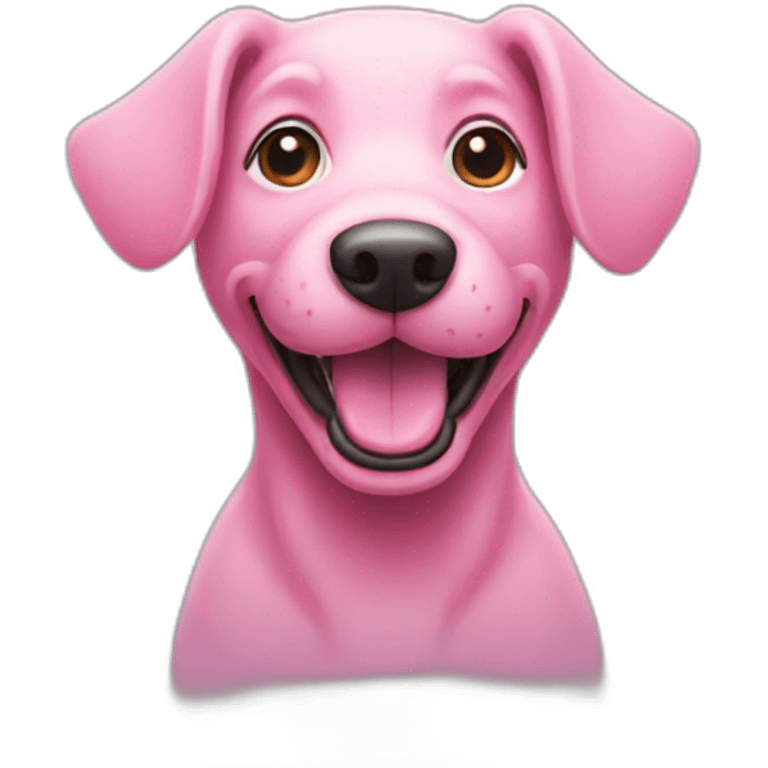 Pink dog happy emoji