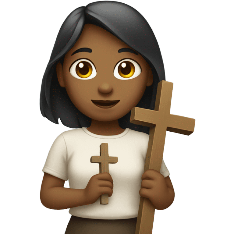 Girl with cross emoji