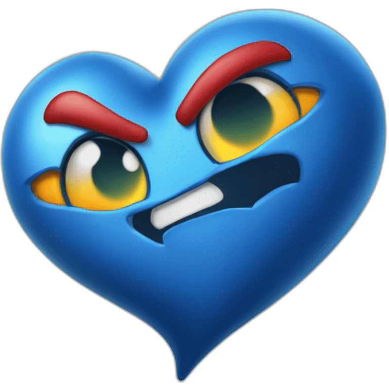 Coeur bleu enflammé emoji