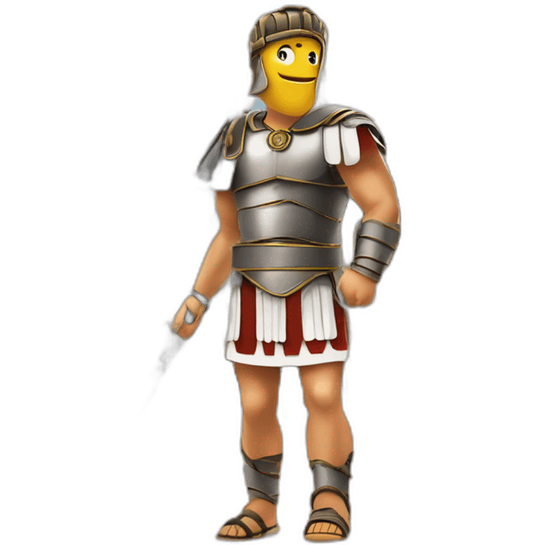 Roman gladiator with one tennis racket on right hand in colosseum emoji