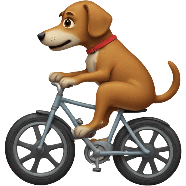 Dog riding a bike emoji