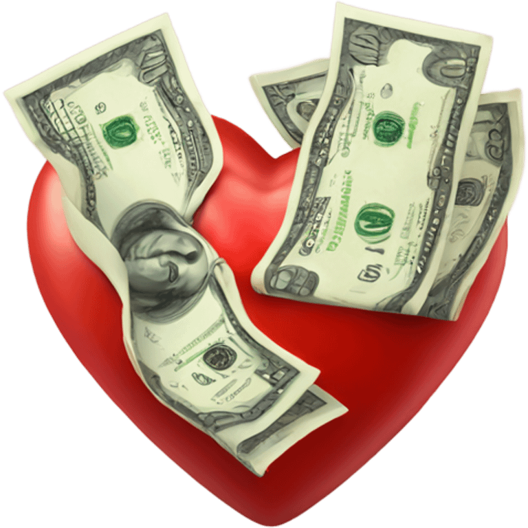 Red heart with money  emoji