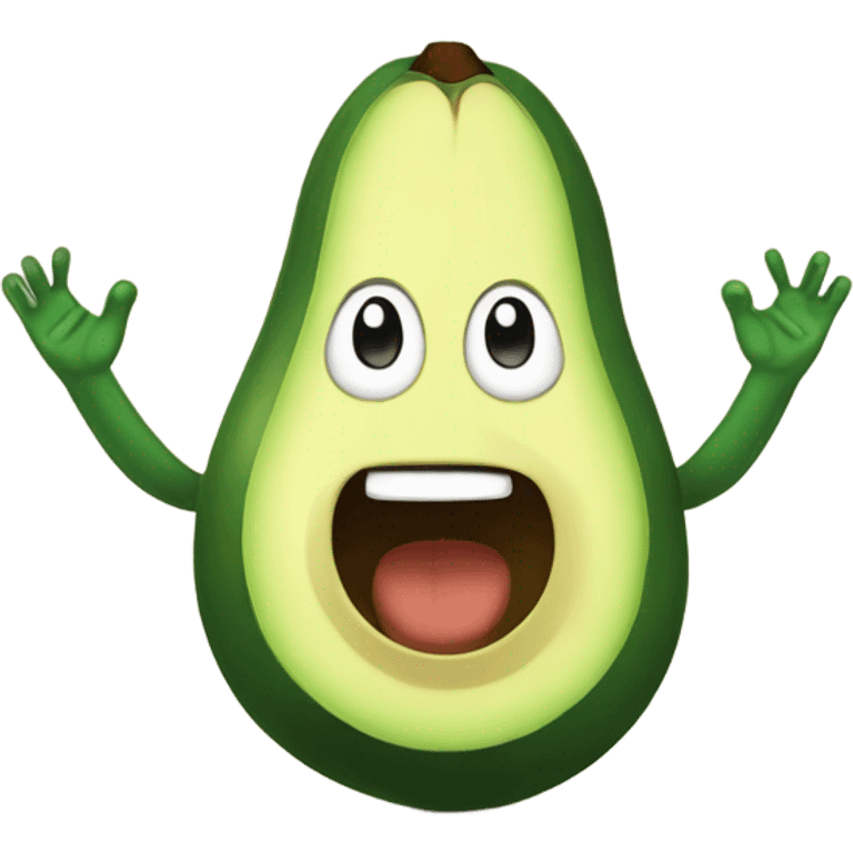 happy avocado with hands up emoji