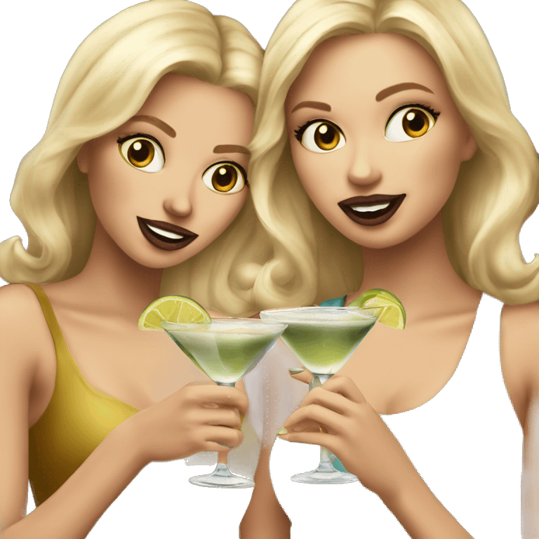 Two pretty blonde girls holding dirty martinis emoji