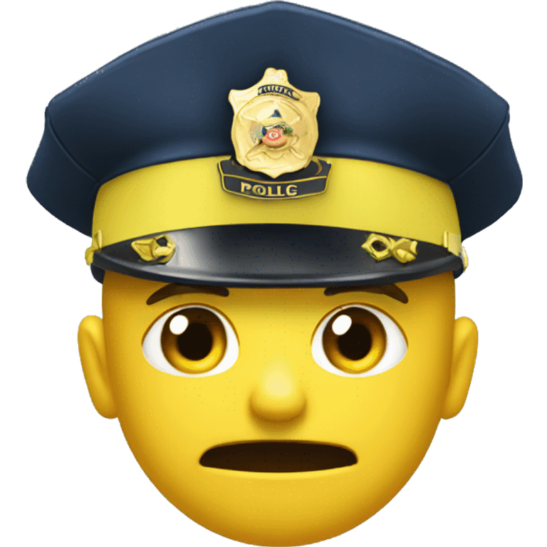 yellow male police officer emoji merged with the cry emoji. Make the officer emoji cry a stream of tears emoji