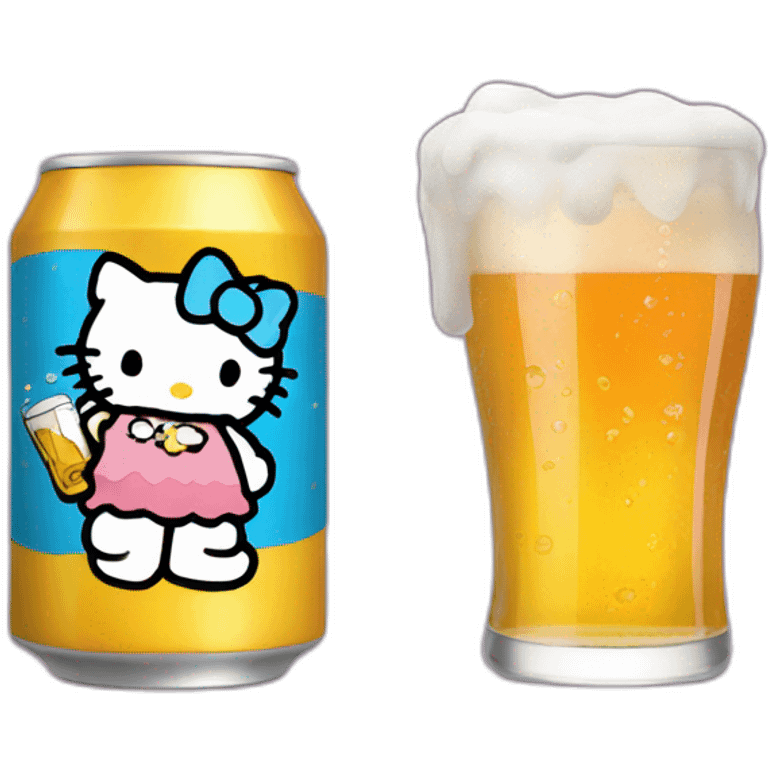 Hello kitty drink beer emoji