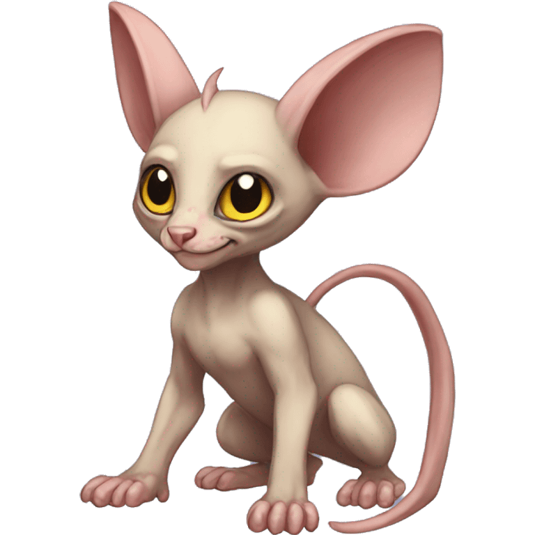 Cool Bat-Sphynx-Rat-Mouse-Rodent-Hybrid-Fakemon full body emoji