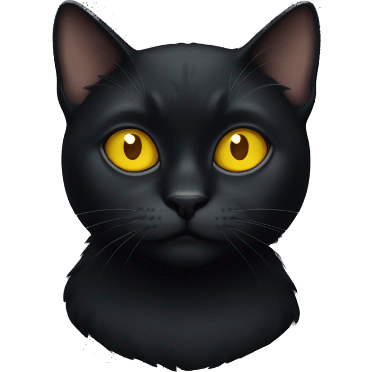 black cat with yellow eyes emoji