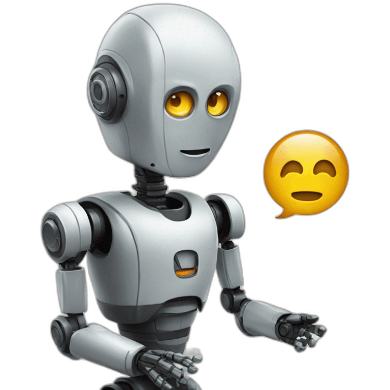 A robot talking emoji