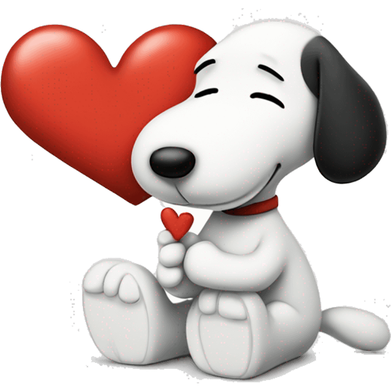 Snoopy with heart  emoji