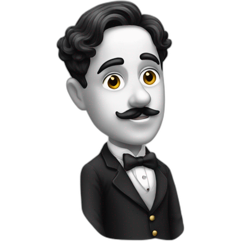 side parted hair charlie chaplin emoji