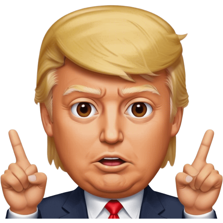 Super-realistic Donald Trump shows victory, realistic face emoji