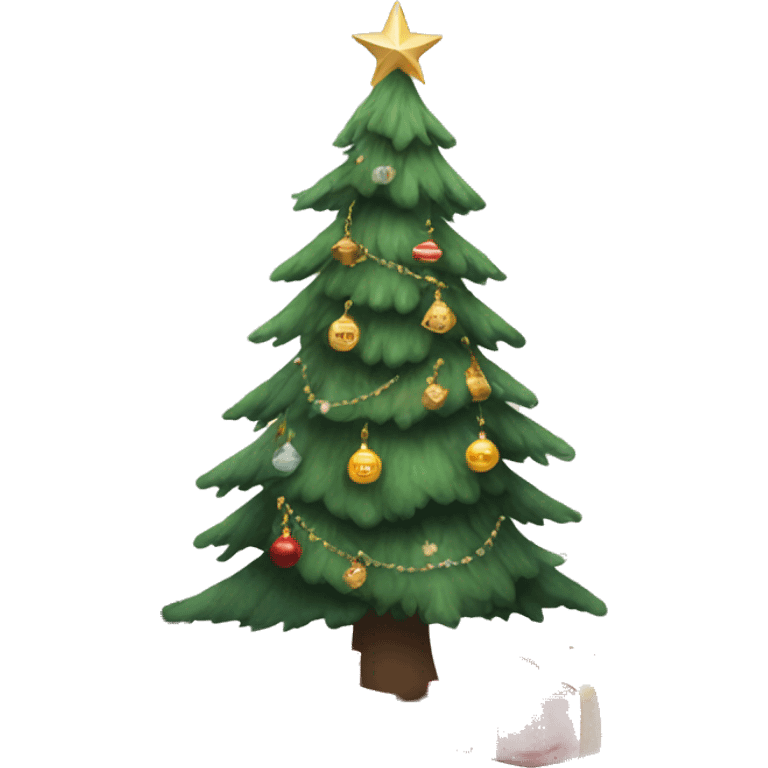 cozy christmas tree with Scandinavian inspired decorations emoji