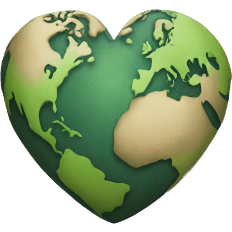 a earth as a heart emoji