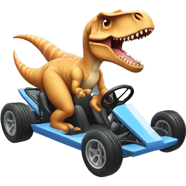 Dinosaur in a go kart  emoji