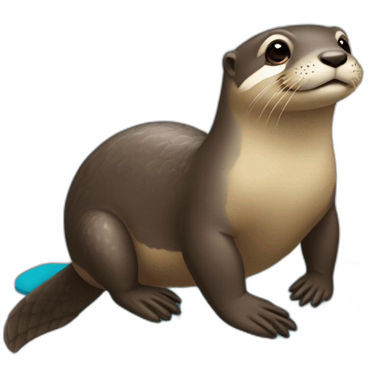 Loutre sur tortue  emoji