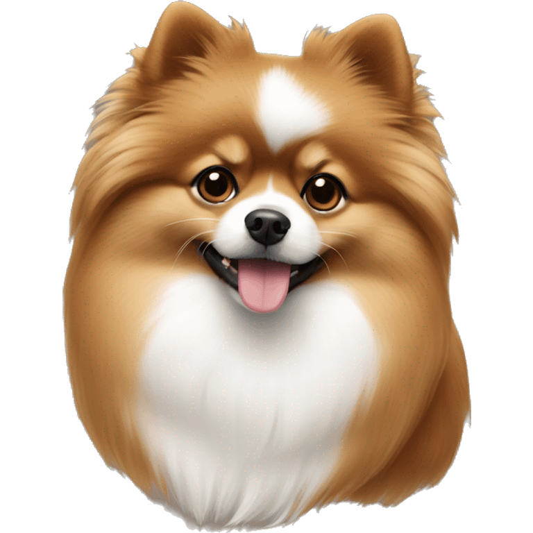 Brown and white Pomeranian  emoji