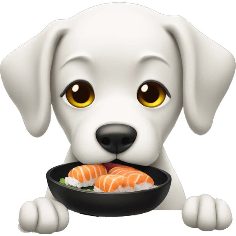 Dog eating sushi  emoji