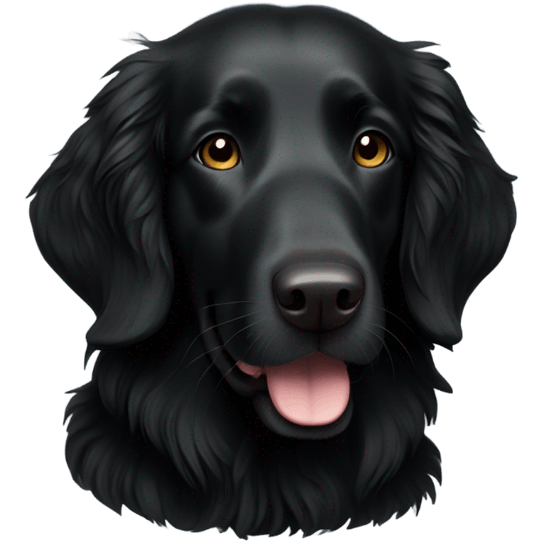 All Black Flat- Coated Retriever  emoji