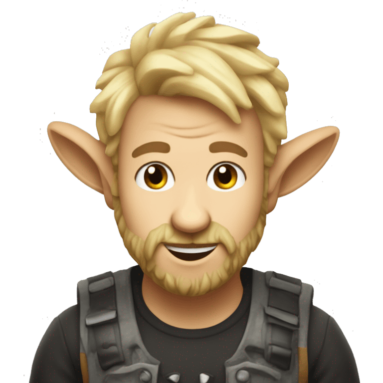 Create an emoji of the hungry goat singer with some blond hair and stubble instead of a beard emoji