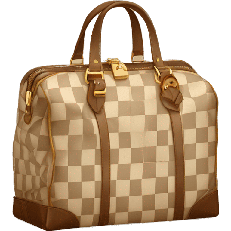 beige checkered louis vuitton tote emoji