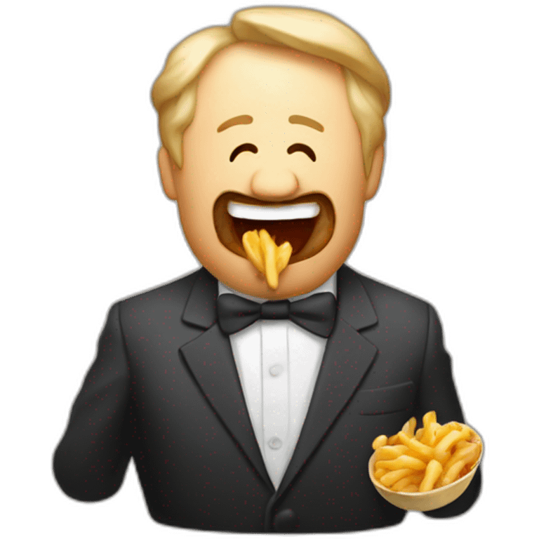 Le dictateur Poutine qui mange une poutine emoji