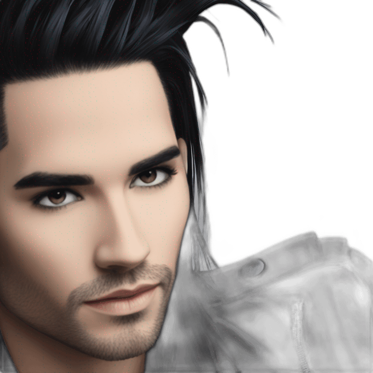 Bill Kaulitz black hair down emoji