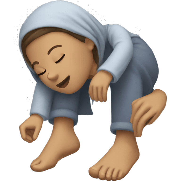 Femme qui dort en levant les pieds emoji