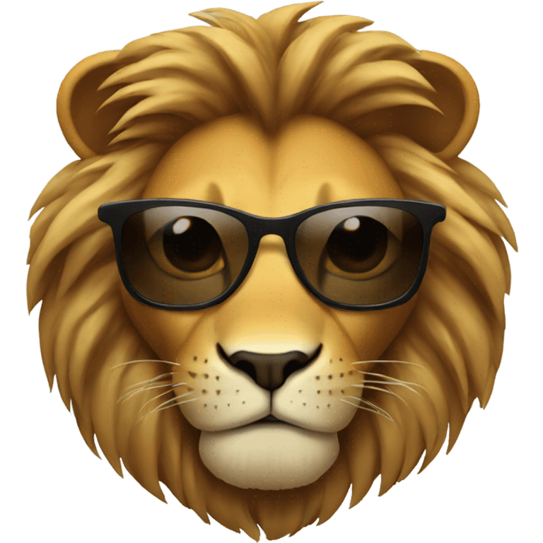 Lion with sunglasses face emoji