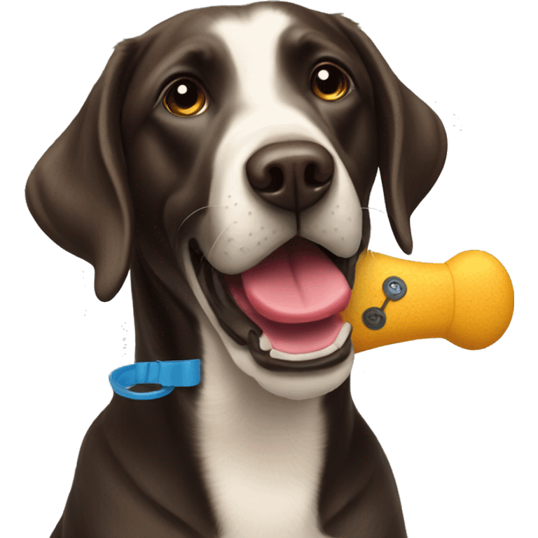 Labrador with a toy in his mouth  emoji