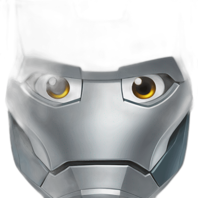 up shot of silver iron man  emoji