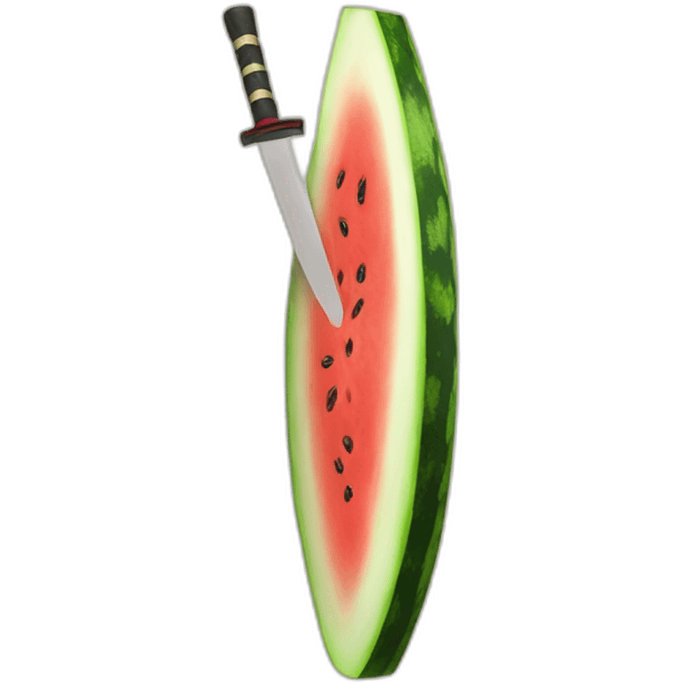 katana slices watermelon emoji