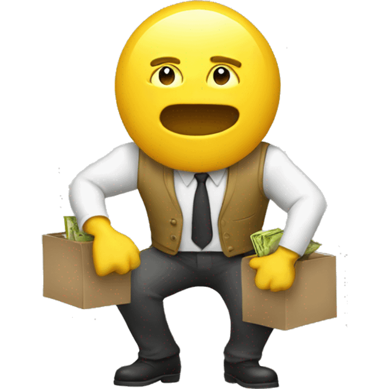 working hard for money yellow character emoji