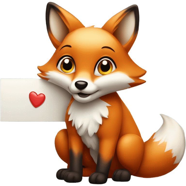 Kawaii Fox with a sign emoji