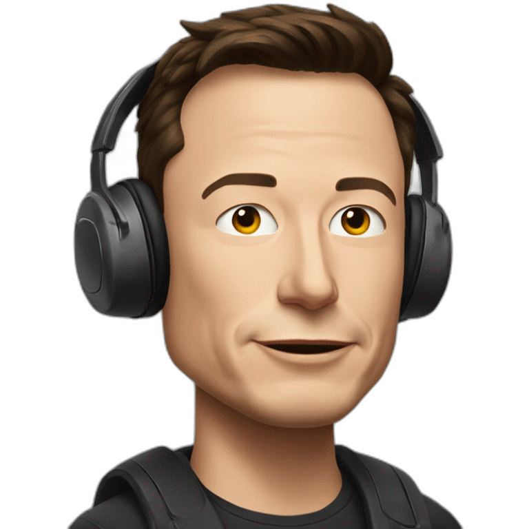 elon musk con auriculares emoji